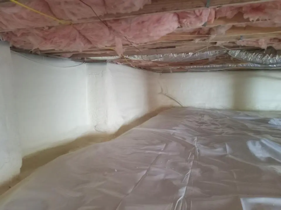 Crawl space encapsulation with closed-cell spray foam for Attic Insulation in Shrewsbury
